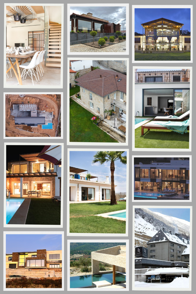 Collage de fotos de viviendas residenciales hechas por coarvi