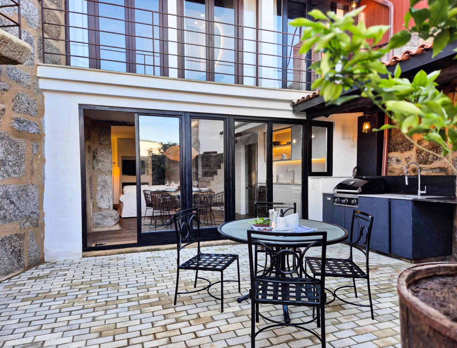 Terraza de casa vacacional en lobios